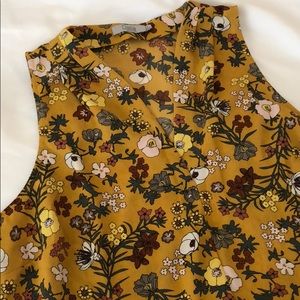 Mustard floral blouse